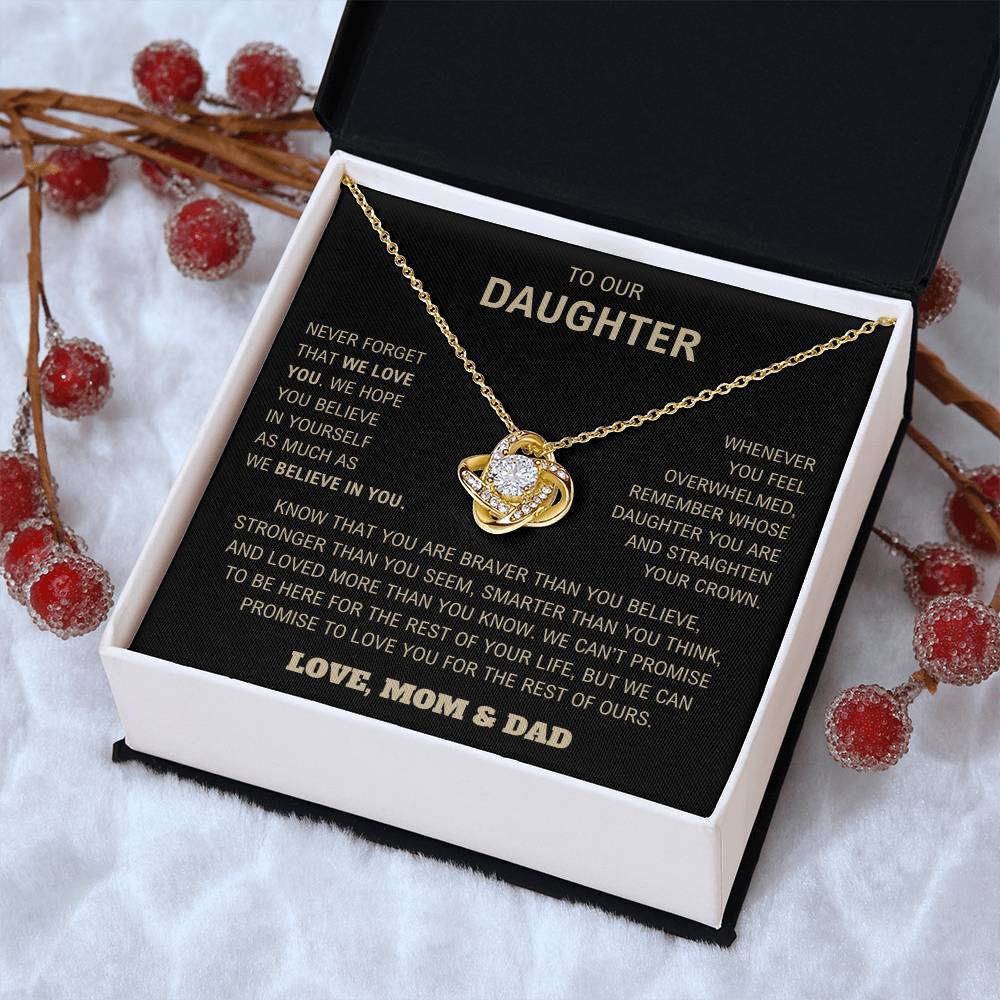 To Our Daughter - Nerver Forget We Love You - Love Knot Necklace