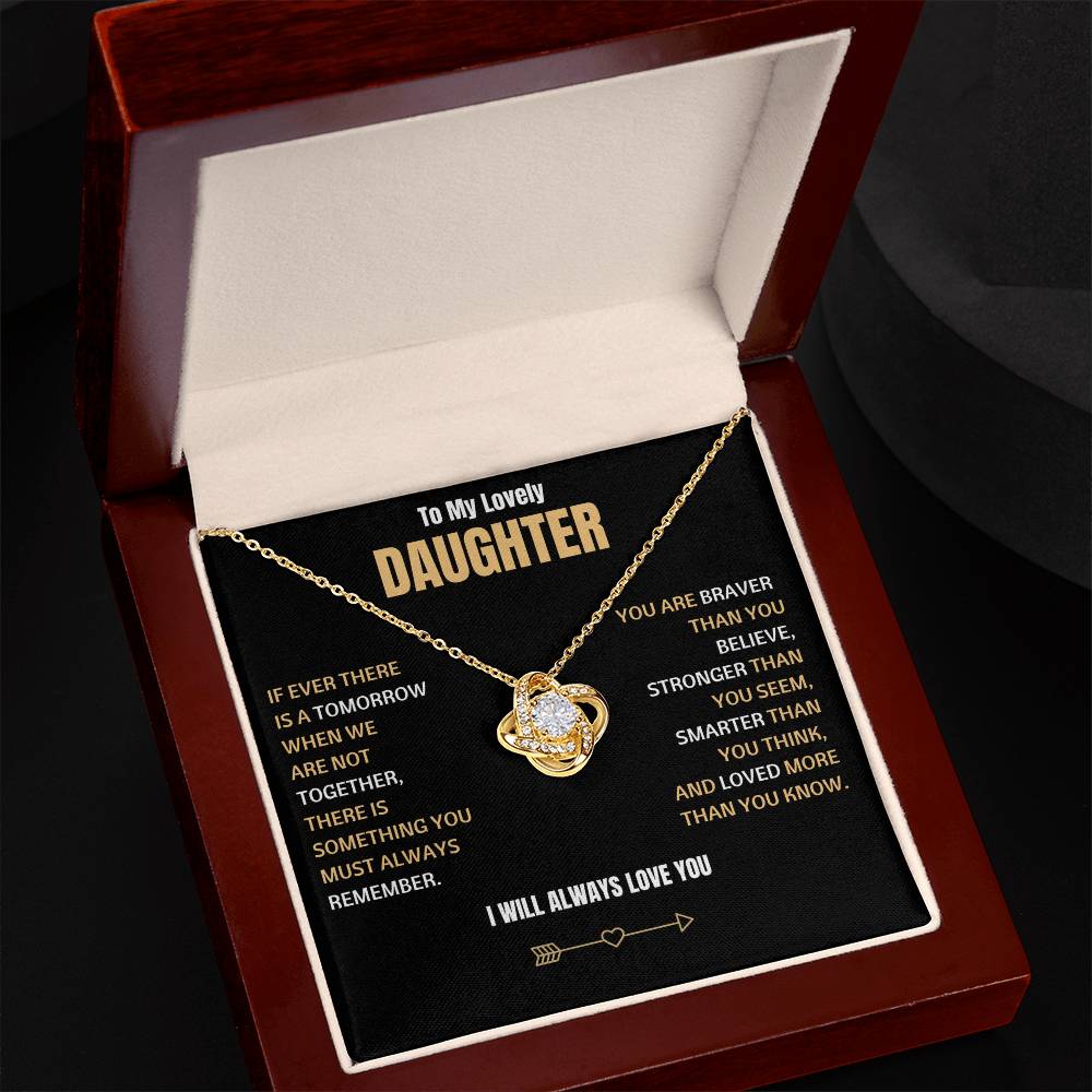 To My Lovely Daughter - Love KNot Necklace