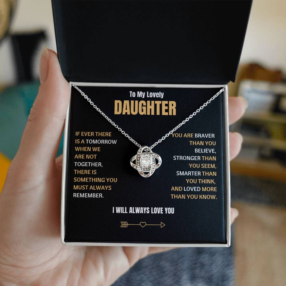 To My Lovely Daughter - Love  KNot  Necklace
