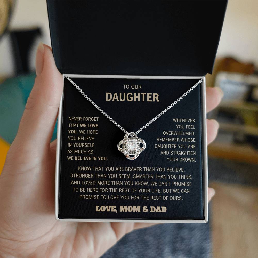 To Our Daughter - Nerver Forget We Love You  - Love Knot Necklace