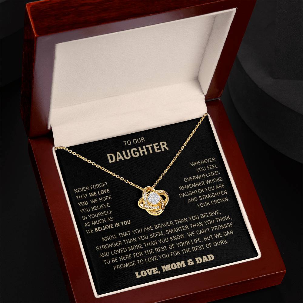 To Our Daughter - Nerver Forget We Love You  - Love Knot Necklace