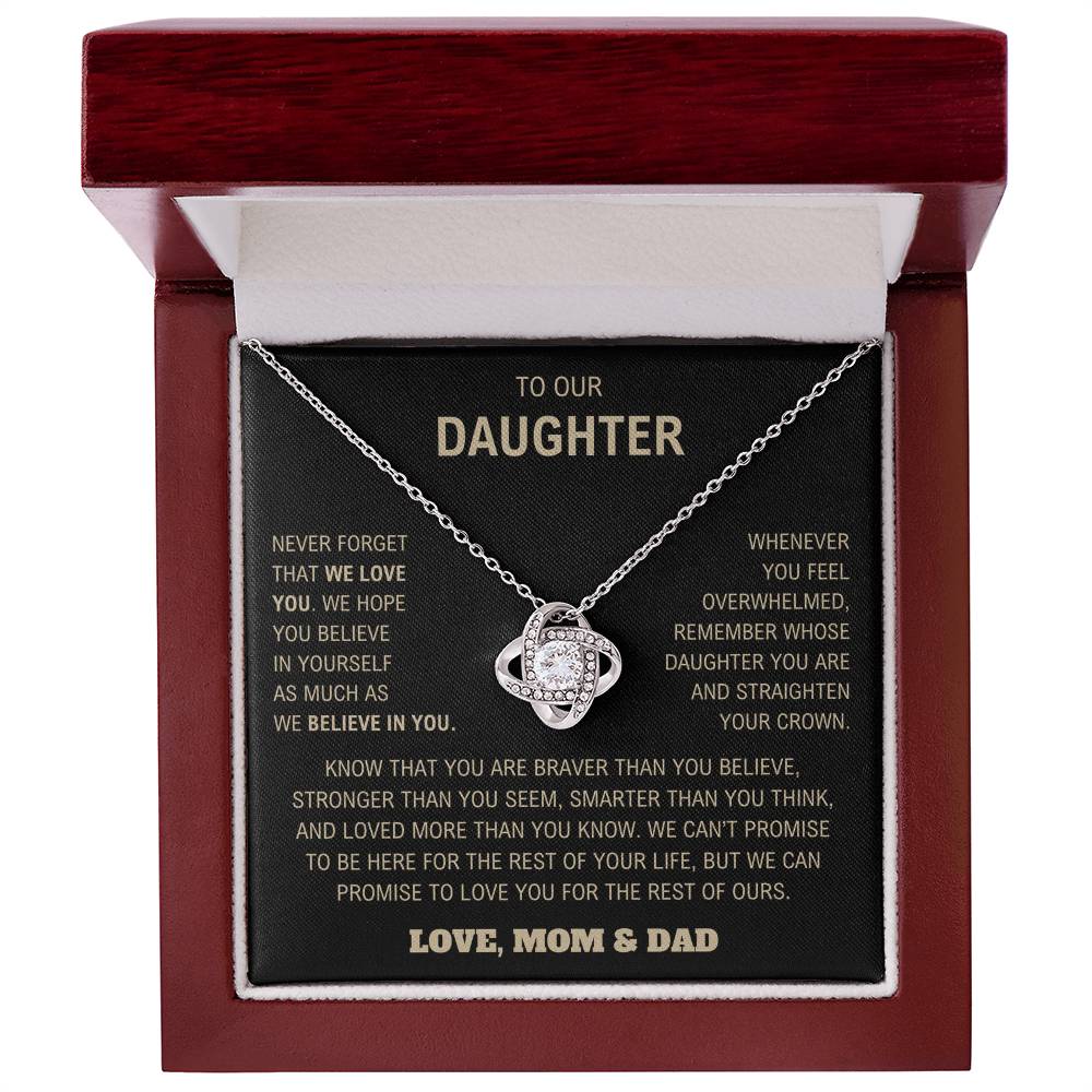 To Our Daughter - Nerver Forget We Love You  - Love Knot Necklace