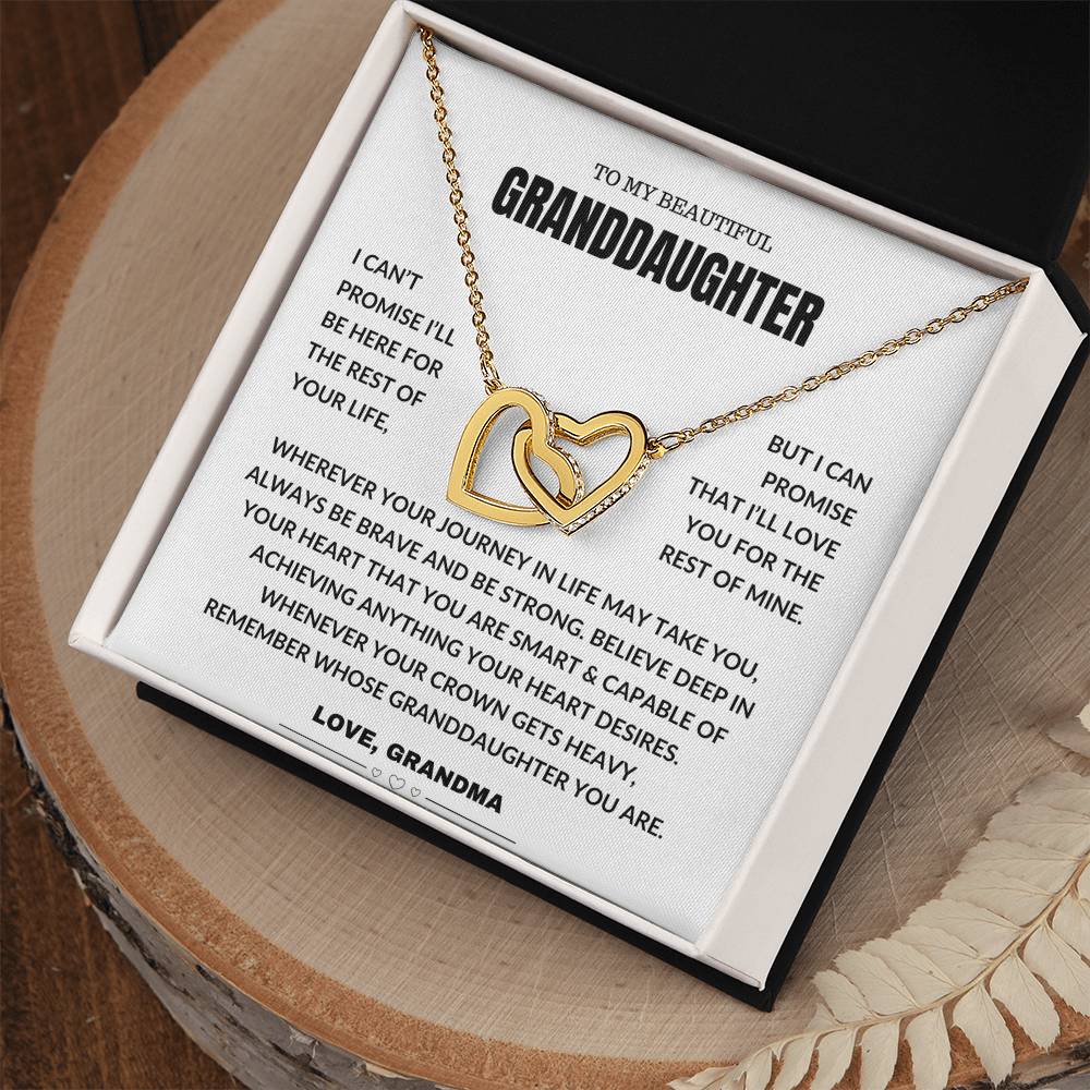 To My Beautiful Granddaughter - Interlocking Hearts Necklace Gift Grandma